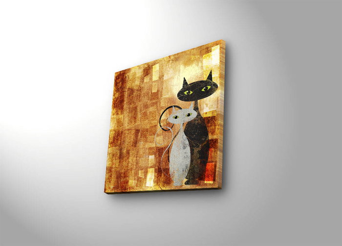Wallity Cuadro Decorativo de Lienzo Iluminado con LED 40x40 cm Multicolor